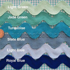 Rick Rack zig zag trim polyester blue white check gingham 3/4inch sewing  crafts