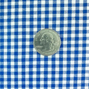Royal BLUE GINGHAM Fabric by the Yard, 1/8&quot; Robert Kaufman CAROLINA Gingham Fabric, 100% Cotton, Gingham Check White
