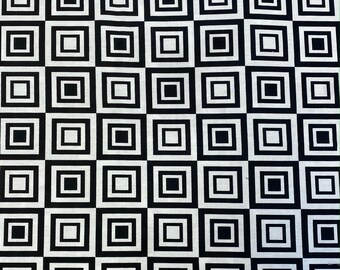 CUBISM SQUARES Black and White by Michael Miller - Premium Quilting Cotton Fabric