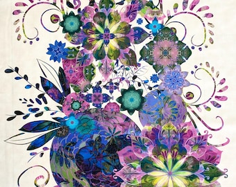 Painel de tecido VENICE Jewel Floral - Robert Kaufman Fabrics - por Christiane Marques - 100% algodão AQSD-19717-201 Jewel 61 cm x 112 cm Roxo