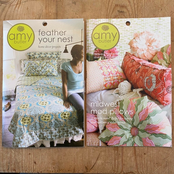 Amy Butler Sewing Home PATTERNS Feather Your Nest BEDDING, Midwest Mod PILLOWS, Laptop & Phone Cases - How To Make Instructions Directions