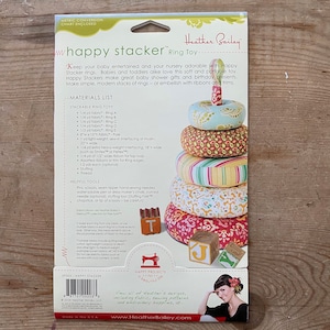 Heather Bailey Sewing PATTERNS PINCUSHIONS APRON Happy Stacker Ring Toy ...