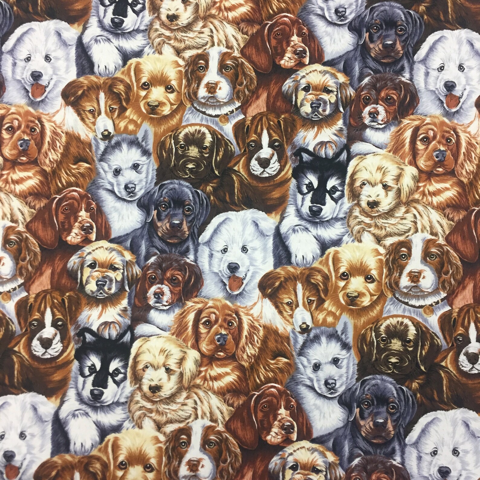 PUPPY DOG Cotton Quilt Fabric by the Fat Quarter 18 x Etsy