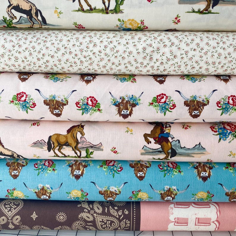 COWGIRL Fabric - 100% Cotton Quilt Fabric by Riley Blake - Select Yard or Cut - Echo Park Paper Co HORSES Panel image 10