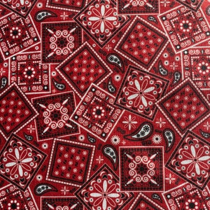 RODE BANDANA-stof - westerncowboy-bandanastof - 100% katoenen stof op maat of lengte geknipt