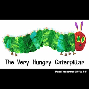 The Very Hungry Caterpillar Large CATERPILLAR PANEL Color - 100% Cotton Quilt Fabric - Andover Fabrics by Eric Carle - A-7914-X Multi