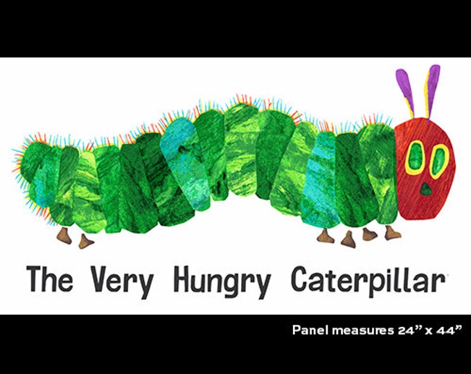 The Very Hungry Caterpillar Large CATERPILLAR PANEL Color - 100% Cotton Quilt Fabric - Andover Fabrics by Eric Carle - A-7914-X Multi