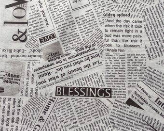 NEWSPRINT Collage - WINDHAM Essentials Fabric - 100% Cotton Fabric by the Yard or Select Length - 36530B-5 White