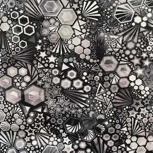 PHANTASMA PEPPER Black Grey Fabric by the Yard - Robert Kaufman, 100% Cotton Quilting Fabric, Half Yard, Fat Quarter - Srkd-22693-188 PEPPER