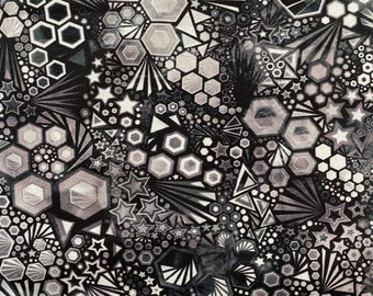 PHANTASMA PEPPER Schwarz Grauer Stoff Meterware - Robert Kaufman, 100% Baumwolle Quilting Stoff, Half Yard, Fat Quarter - Srkd-22693-188 PEPPER