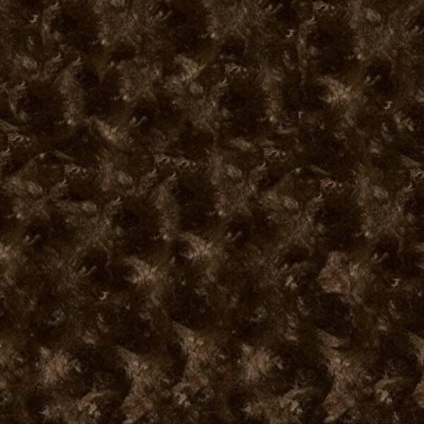 Rosette MINKY Fabric BROWN Luxe Cuddle Shannon Fabrics by the Half Yard -  Faux Fur Swirl Plush Texture Super Soft Fabric