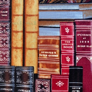 Vintage LIBRARY BOOKS Book Fabric Timeless Treasures 100% Cotton Fabric by the Yard or Select Length LIBRARY-Cm-8214 Multi Gold image 9