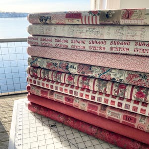 Eclectische elementen ROOD PALET Tim Holtz - 100% katoenen quiltstof, op maat geknipt, halve werf of fat Quarter