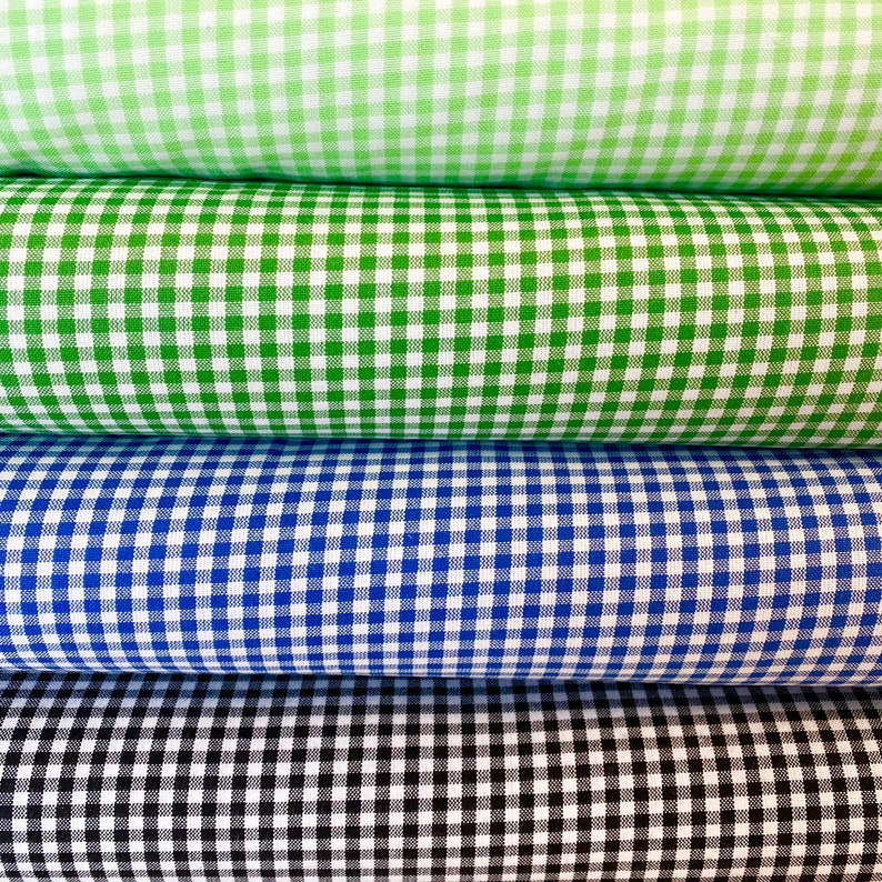 Royal BLUE GINGHAM Fabric by the Yard, 1/8 Robert Kaufman CAROLINA Gingham Fabric, 100% Cotton, Gingham Check White image 4