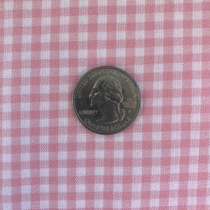 GINGHAM CHECK 1/8&quot; Blush Pink & White 100% Cotton Fabric - by the Yard, Half Yd, Quarter Yd, FQ (16 other colors)