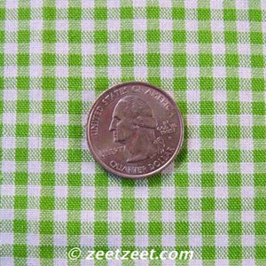 GINGHAM CHECK 1/8 Lime Green & White 100% Cotton Fabric by the Yard, Half Yd, Quarter Yd, FQ 16 other colors image 1