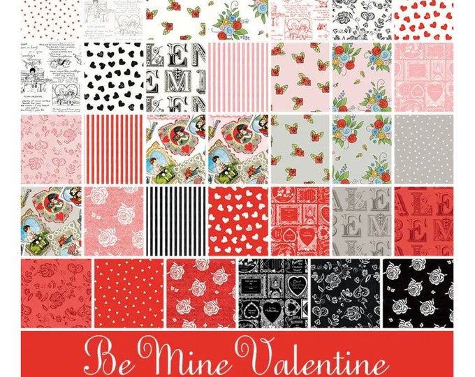 Be Mine VALENTINE Fabric Bundle - 34 Fat Quarters - RILEY BLAKE Designs - by J. Wecker Frisch - Complete Set - 12780-34