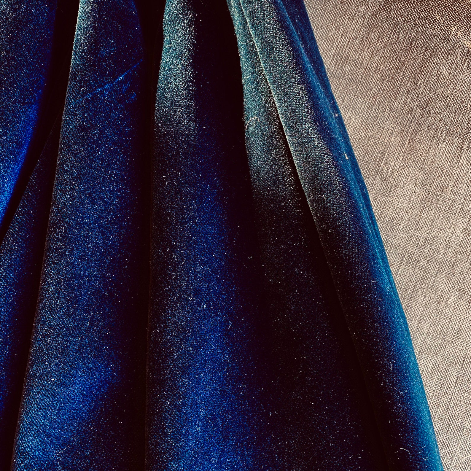 NAVY BLUE VELVET Cotton Fabric Upholstery Luxurious for Etsy