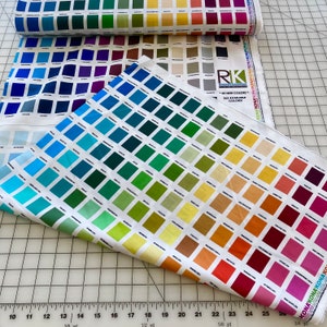 RARE Robert Kaufman Fabrics - KONA COTTON - Printed Color Chart Color Card Fabric - 100% Cotton - 24 x 44" Panel - 365 Colors