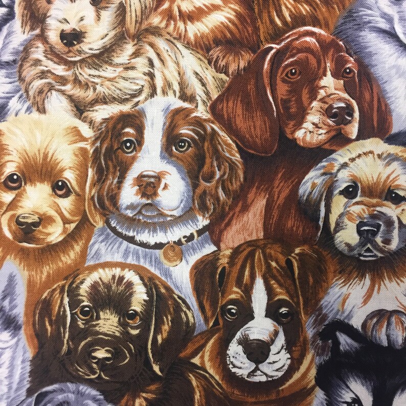 by the Fat Quarter 18 x 22 RARE /& Out of Print Suitable for Face Mask Adorable Cute Pup Adopt Rescue Pet PUPPY DOG Cotton Quilt Fabric