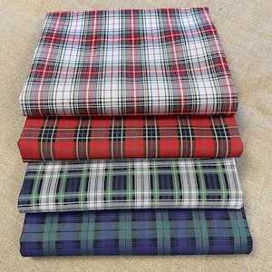 Small CLASSIS PLAID Cotton Fabric Red Navy Blue Green Black - Robert Kaufman - SEVENBERRY - by the Half Yard or Fat Quarter Fq 4-Piece Set