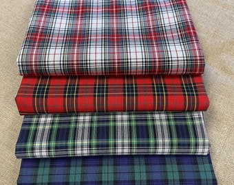 Small CLASSIS PLAID Cotton Fabric Red Navy Blue Green Black - Robert Kaufman - SEVENBERRY - by the Half Yard or Fat Quarter Fq 4-Piece Set