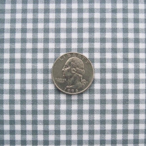 GINGHAM CHECK 1/8 Silver Grey & White 100% Cotton Fabric by the Yard, Half Yd, Quarter Yd, FQ 16 other colors image 1