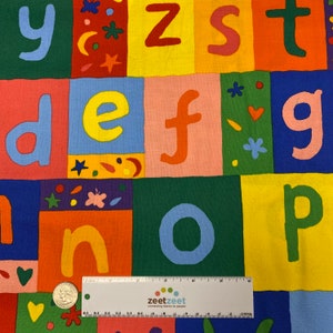 MAISY MOUSE Fabric ALPHABET by the 23.5 Panel Rare & Out of Print Circa 2009 Andover Fabric Character Fabric Bright Colors image 6