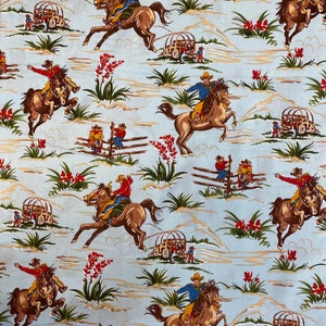 COWBOY Fabric Sky Blue - BARN DANDY Fabric - Robert Kaufman