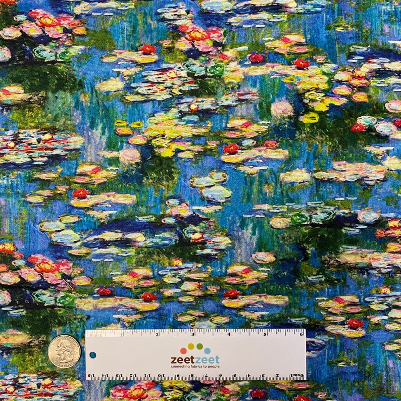 CLAUDE MONET Water Lilies Cotton Fabric Robert Kaufman by the Yard or Select Length image 4