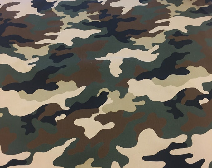 Camo CAMOUFLAGE Cotton Quilting Woven Fabric by the Yard, Half Yd, or Fat Quarter - BLUE or GREEN