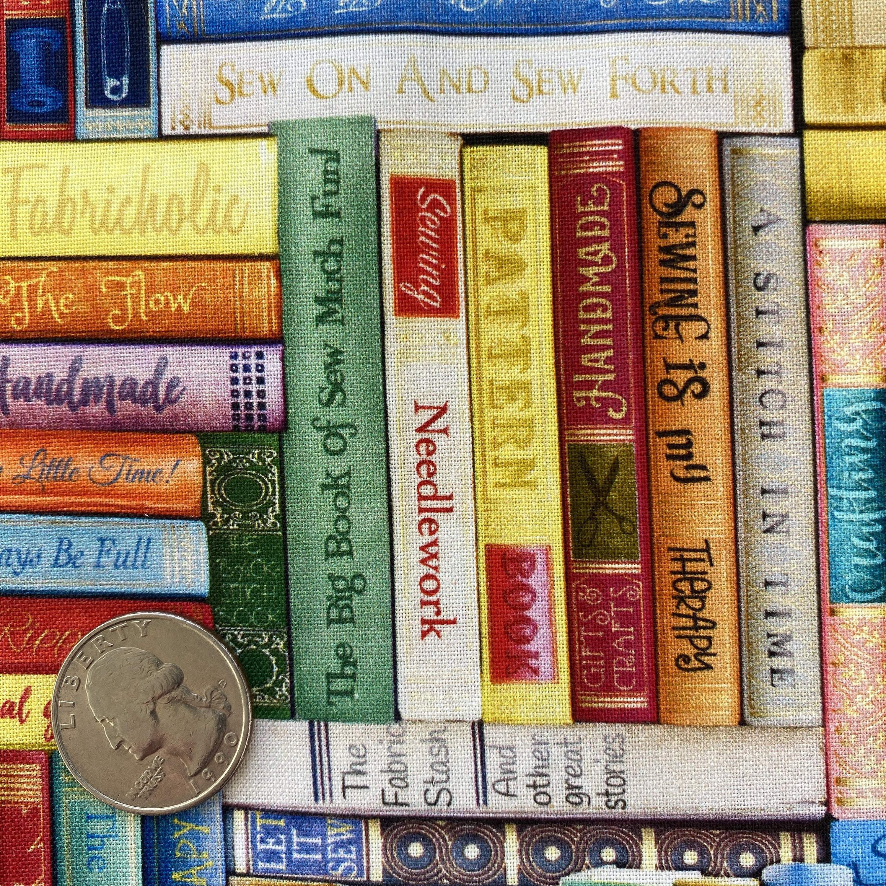 Sewing LIBRARY BOOKS Book Fabric - Timeless Treasures - 100% Cotton ...