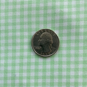 MINT Green GINGHAM Fabric by the Yard, 1/8&quot; Robert Kaufman CAROLINA Gingham Fabric, 100% Cotton, Gingham Check White