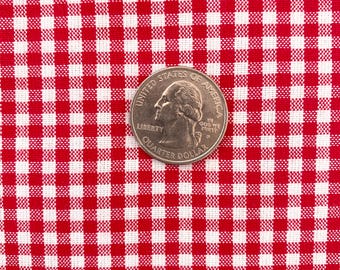 RED GINGHAM Fabric by the Yard, 1/8" Red & White Checked Fabric, Robert Kaufman CAROLINA Gingham Fabric, 100% Cotton, Crimson Red