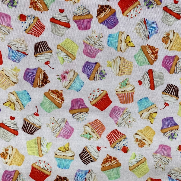 Sweet Tooth - Cupcakes Sweet PINK Fabric by Mary Lake-Thompson from Robert Kaufman Fabrics