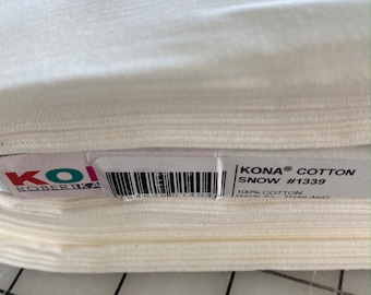 Kona SNOW White Fabric - Robert Kaufman - Yard Fat Quarter, Snow Solid Fabric Snow white quilting cotton, 100% cotton quilt fabric K001-1339