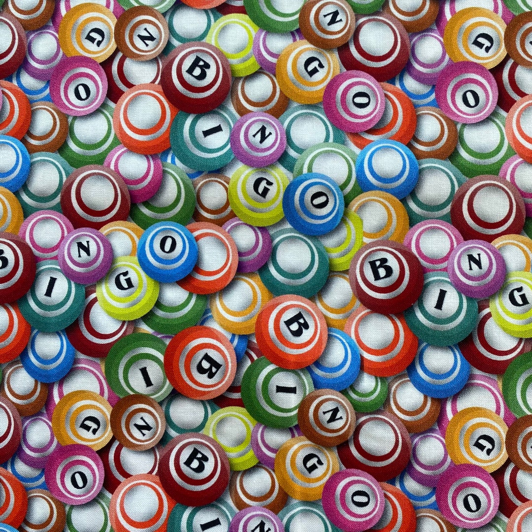 BINGO FABRIC BALLS Cards Game Night 100 Cotton Fabric by the Yard or Select Length Etsy