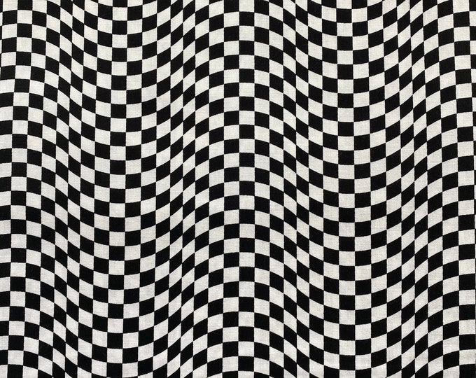 CHECKERED FLAG Fabric - Black & White - 100% Cotton Quilt Fabric by the Yard or Select Length - CAR-C5402 Flag - byTimeless Treasures Fabric