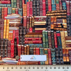 Vintage LIBRARY BOOKS Book Fabric Timeless Treasures 100% Cotton Fabric by the Yard or Select Length LIBRARY-Cm-8214 Multi Gold image 5