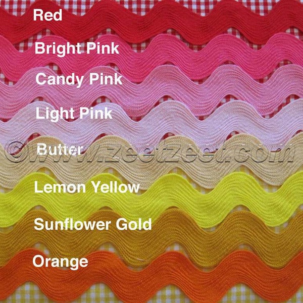 Discounted 10 Yards Choose Color - Giant RIC RAC Jumbo Sewing Trim 1.5-Inches Wide - Rick Rack - Volume Discount - Limited colors available