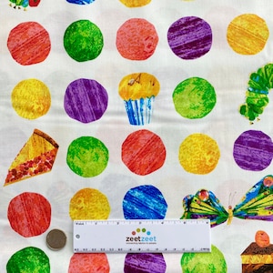 The Very Hungry Caterpillar DESSERT DOTS - 100% Cotton Quilt Fabric - From Andover Fabrics by Eric Carle - A-7232-x Multi
