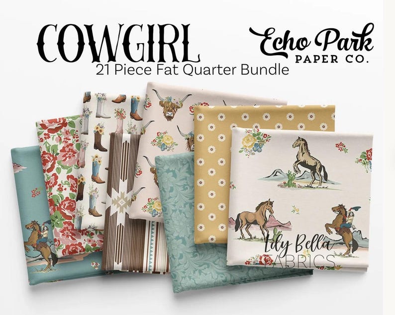 COWGIRL Fabric - 100% Cotton Quilt Fabric by Riley Blake - Select Yard or Cut - Echo Park Paper Co HORSES Panel image 12