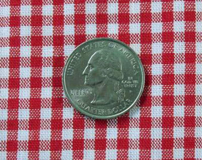 RED GINGHAM Fabric by the Yard, 1/8 Red & White Checked Fabric, Robert