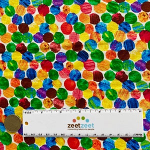 The Very Hungry Caterpillar SPOTS Multi Color - 100% Cotton Quilt Fabric - From Andover Fabrics by Eric Carle - PO260-3474-M Multi Dots Dot