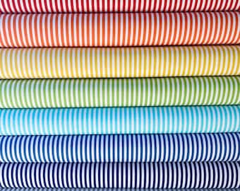CLASSIC 1/8" STRIPE - 100% Cotton Quilt Fabric - Riley Blake Red Orange Yellow Green Blue Navy Grey Black and White