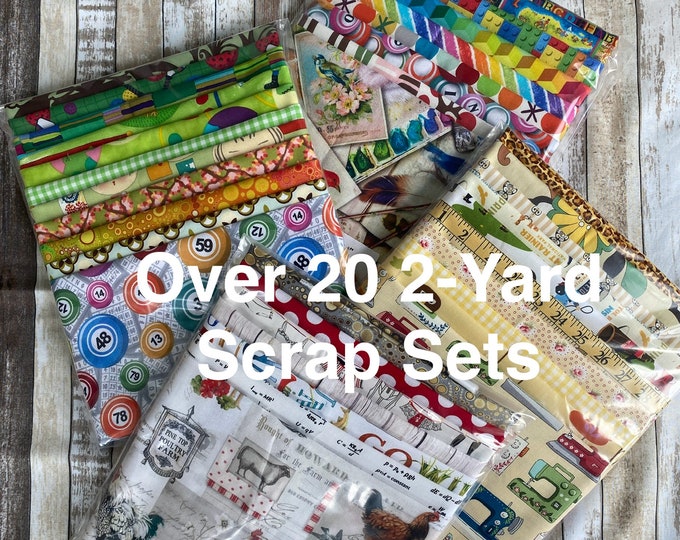 Fabric Scraps, Quilting Scrap Bundle, Quilt Scrap Bag, Bolt Ends, Fabric Remnants, Fat Quarters, Scrappy Quilt, 1/2 Pound, 2 Yards by Weight