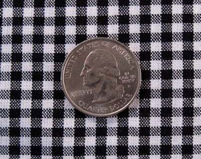 BLACK GINGHAM Fabric by the Yard, 1/8" Black & White Checked Fabric, Robert Kaufman CAROLINA Gingham Fabric, 100% Cotton