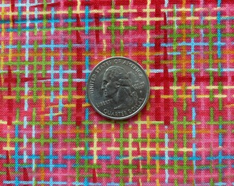 Printed DONEGAL TWEED PLAID Peony Pink Red Fabric by the Yard or cut, 100% Cotton Quilting Fabric