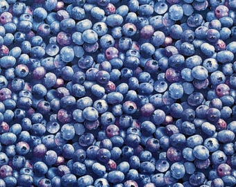 BERRY Buena tela BLUEBERRY - Elizabeth's Studio - Tela de algodón para colchas cortada a medida o a medida - 509 Azul - Fruta de arándanos