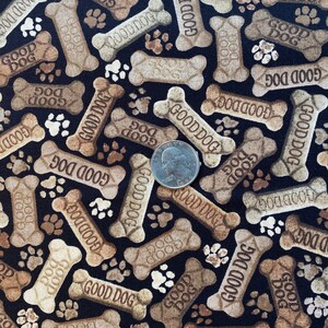 Tossed DOG BONES BISCUITS Fabric Timeless Treasures 100% Cotton Fabric by the Yard or Select Length Dog-C8555 Black image 8